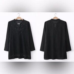 Black Embellished Women’s Tunic Top